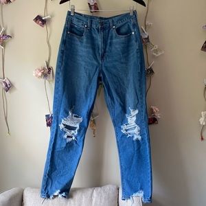 American Eagle High Waisted Ripped Mom Jeans